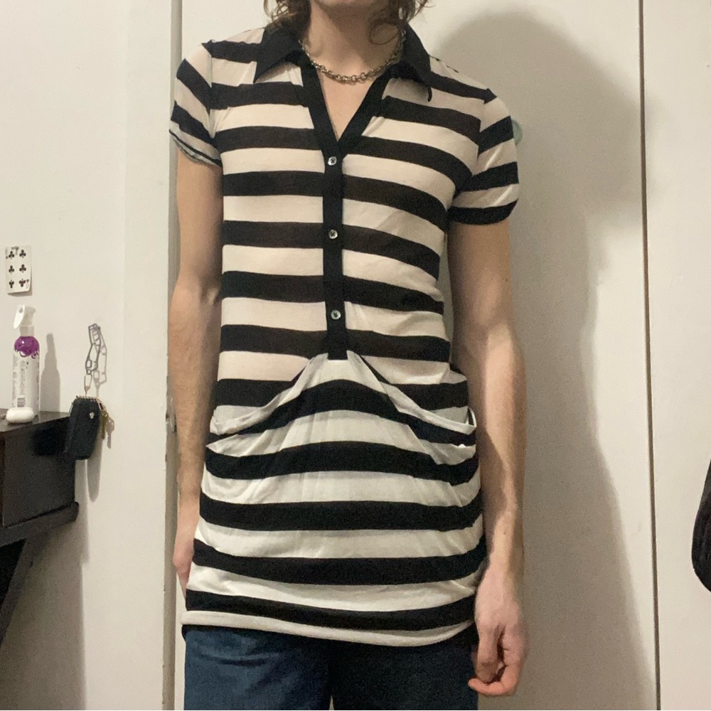 Theory Striped Comfy Mini Dress